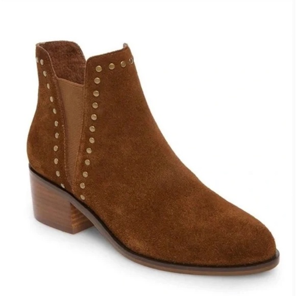 Steve Madden Shoes - NEW! Steve Madden Cade Brown Suede Studded Ankle Booties Size 6